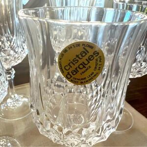 **** SOLD **** 6 Glasses Cristal D’Arques Goblets Wine Glasses. Made in France